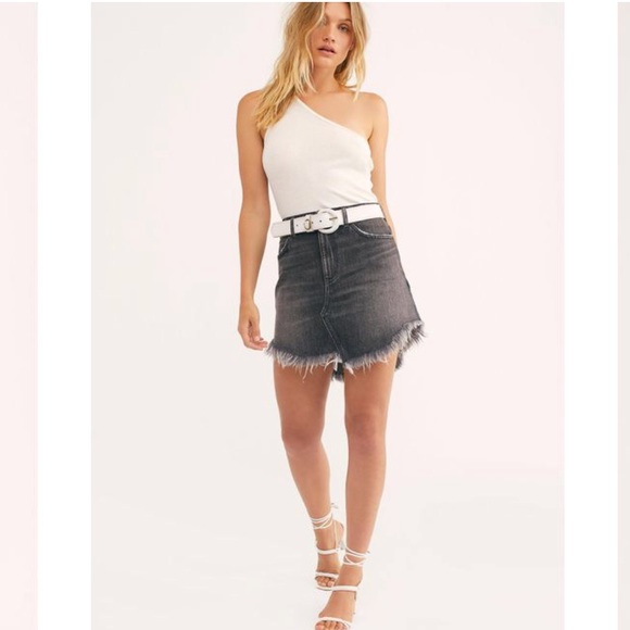 Free People Bailey Denim Mini Skirt in Maverick - Picture 3 of 11